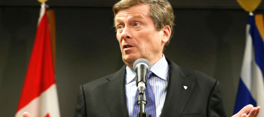 John Tory: illustrates the work that is going on for the city transit plan